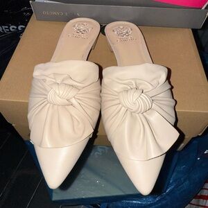 Vince Camuto Ivory Knotted Mules